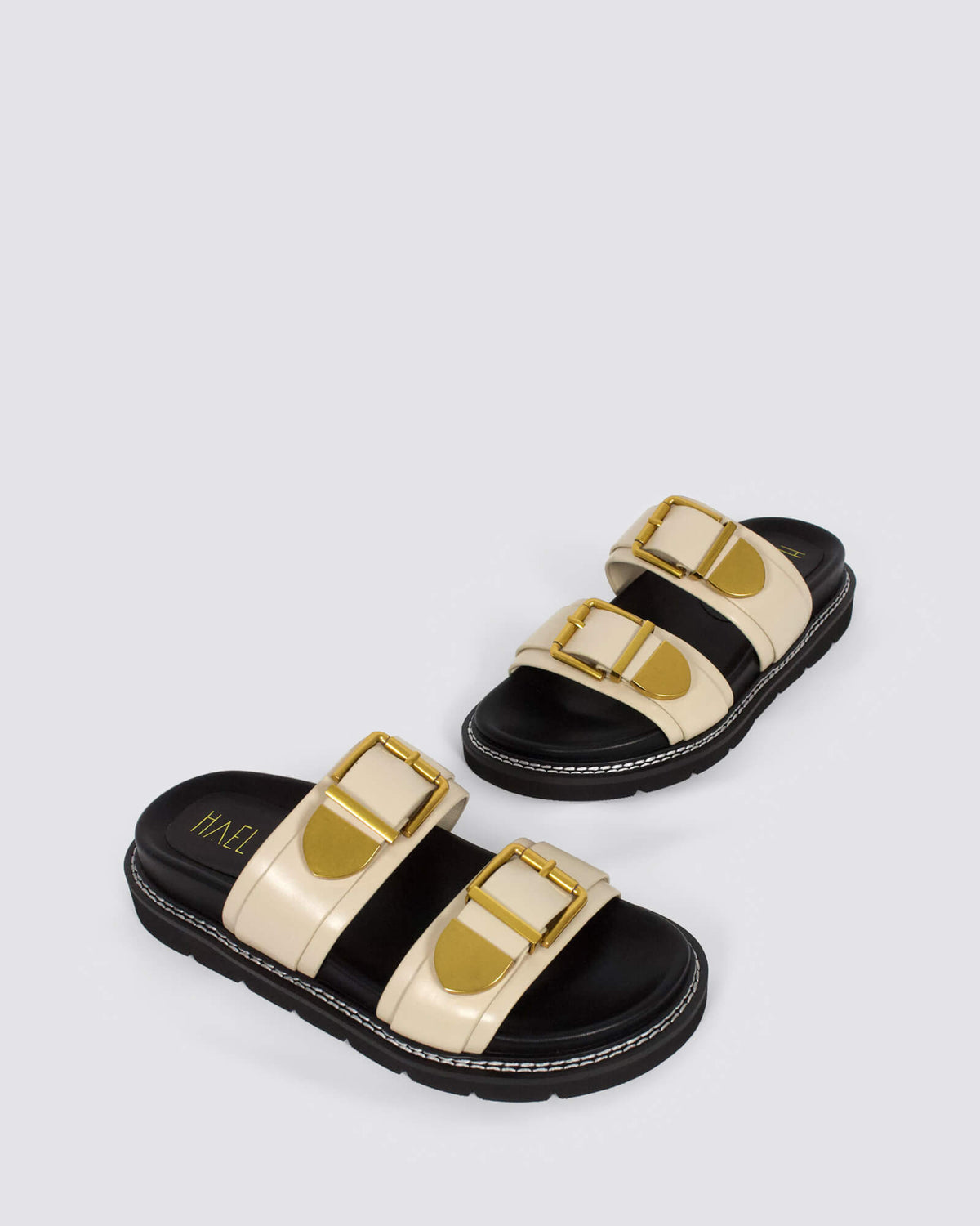 COMPLEX SLIDE SANDALS NATURAL