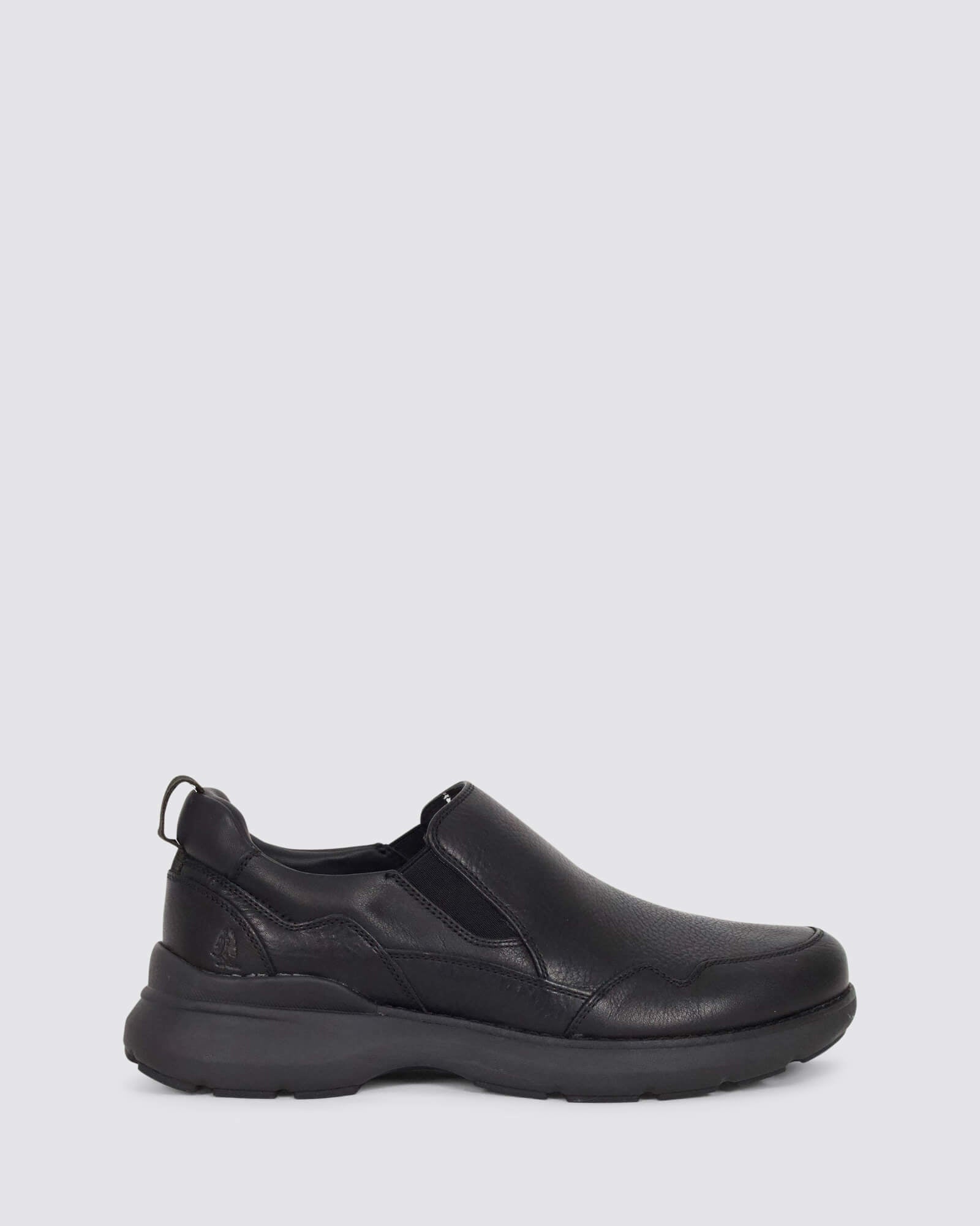 ROUTE SLIP ON SNEAKERS BLACK LEATHER