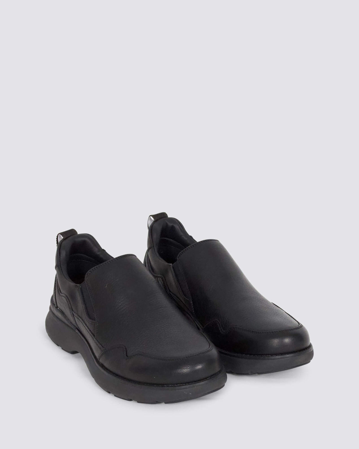 ROUTE SLIP ON SNEAKERS BLACK LEATHER