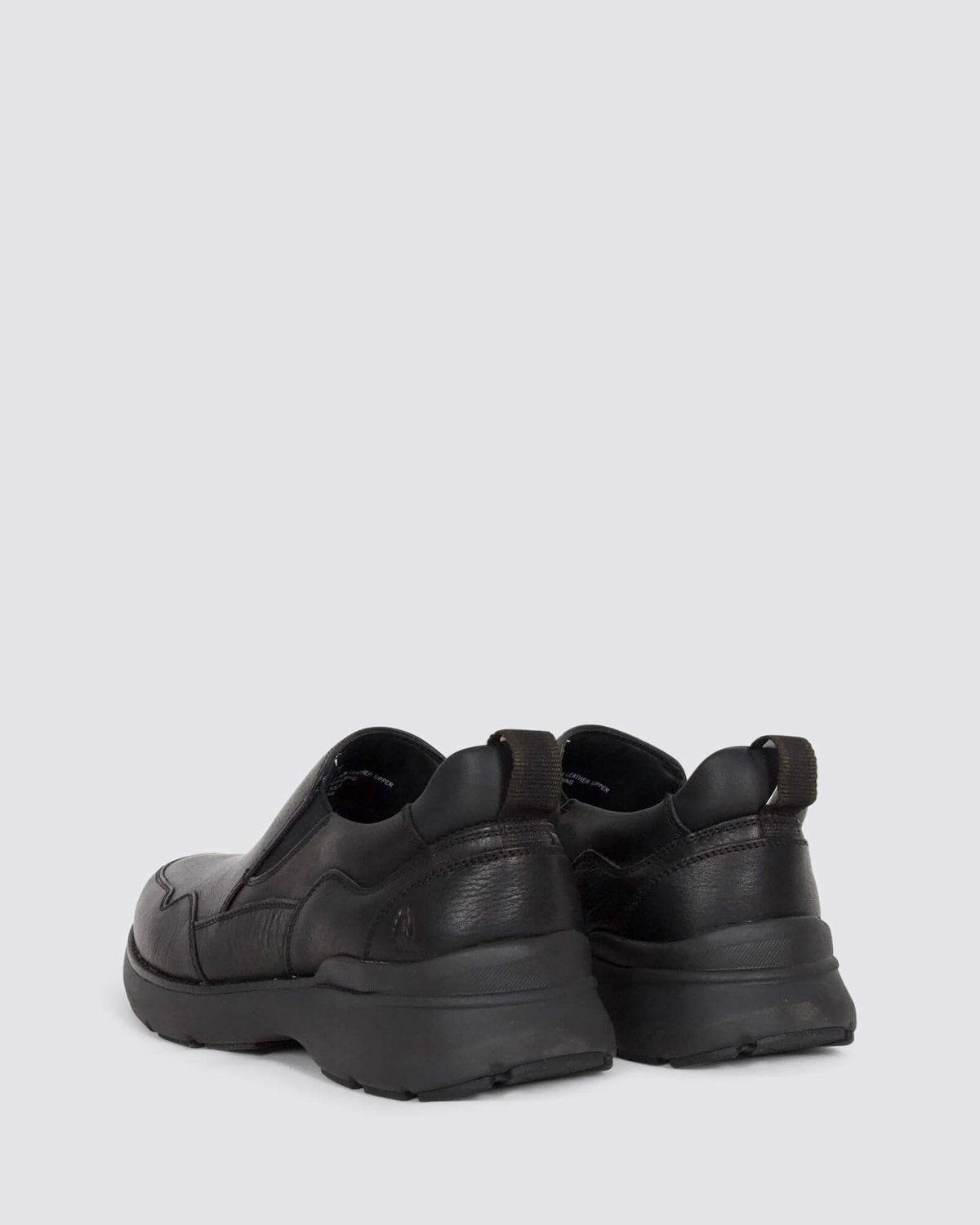 ROUTE SLIP ON SNEAKERS BLACK LEATHER