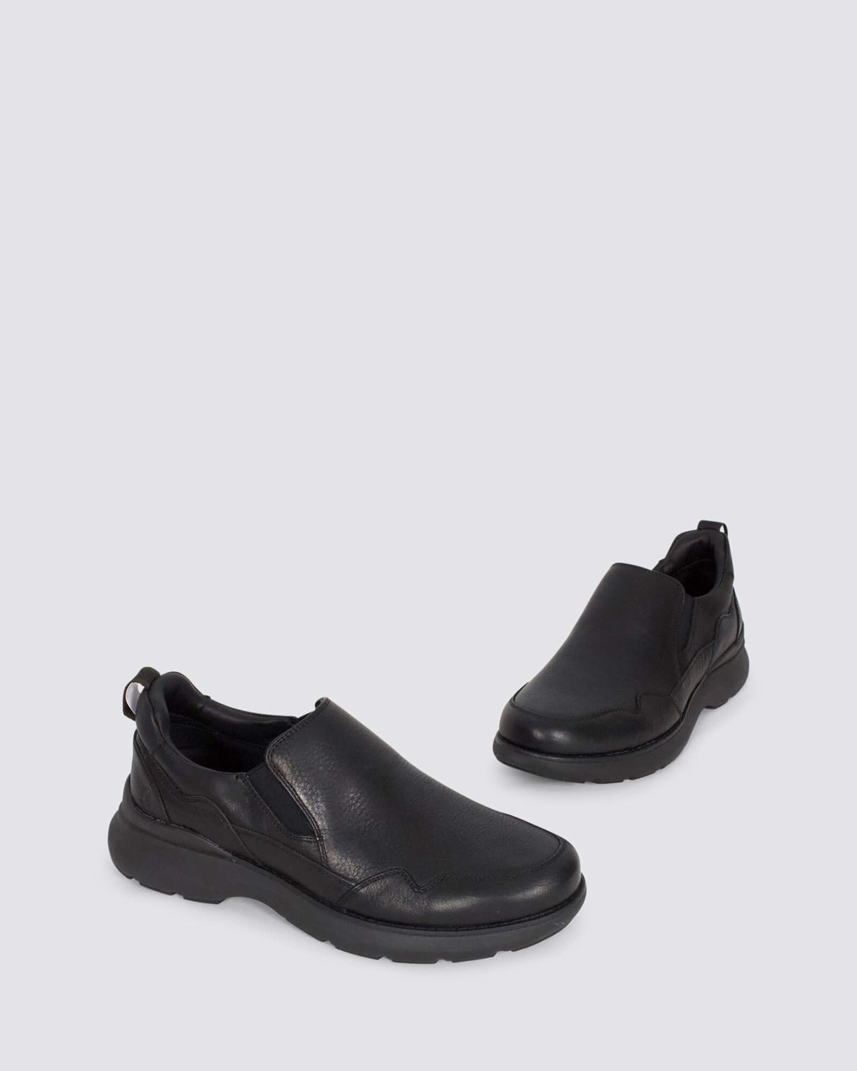 ROUTE SLIP ON SNEAKERS BLACK LEATHER