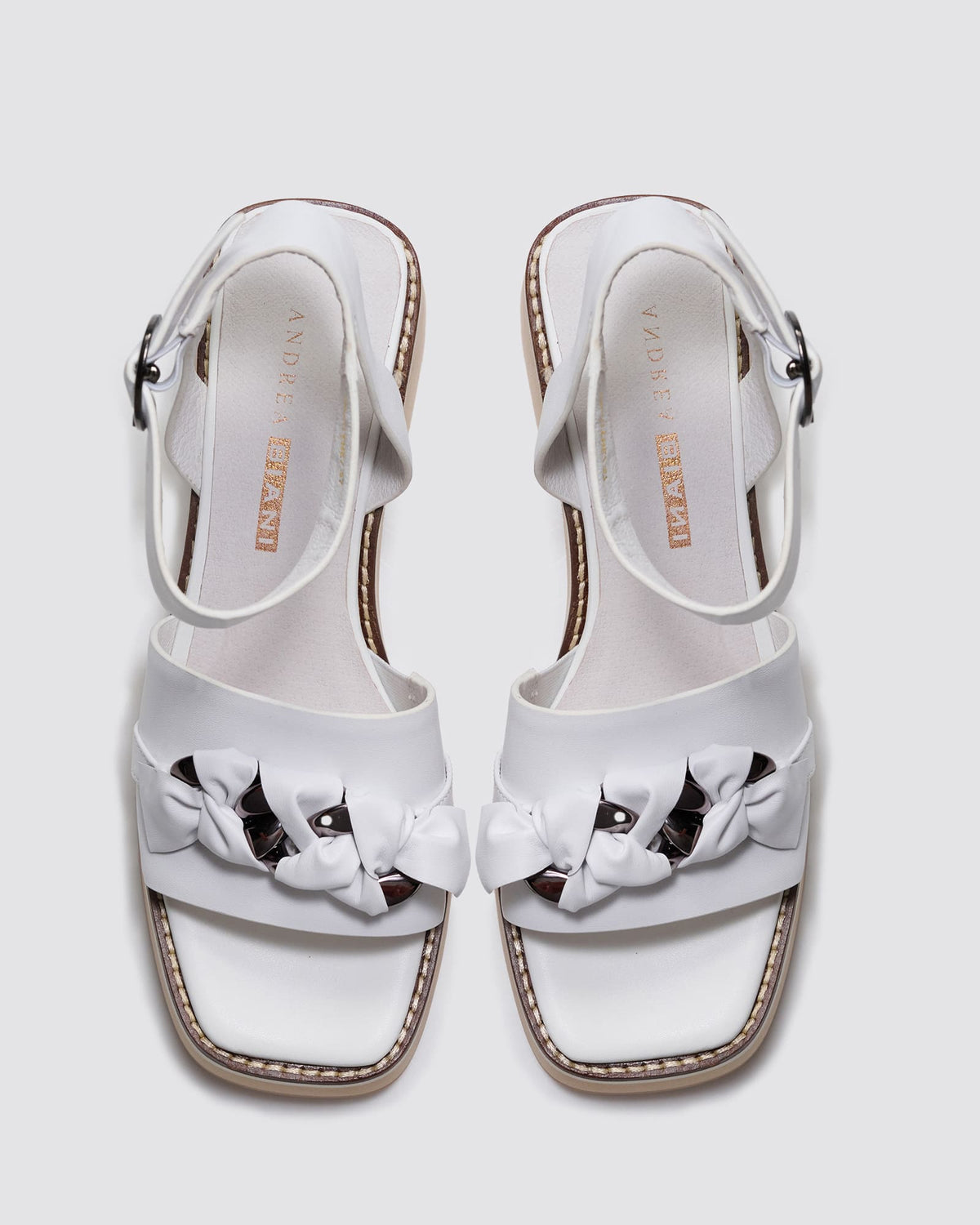 IMAGINE PLATFORM SANDALS WHITE LEATHER