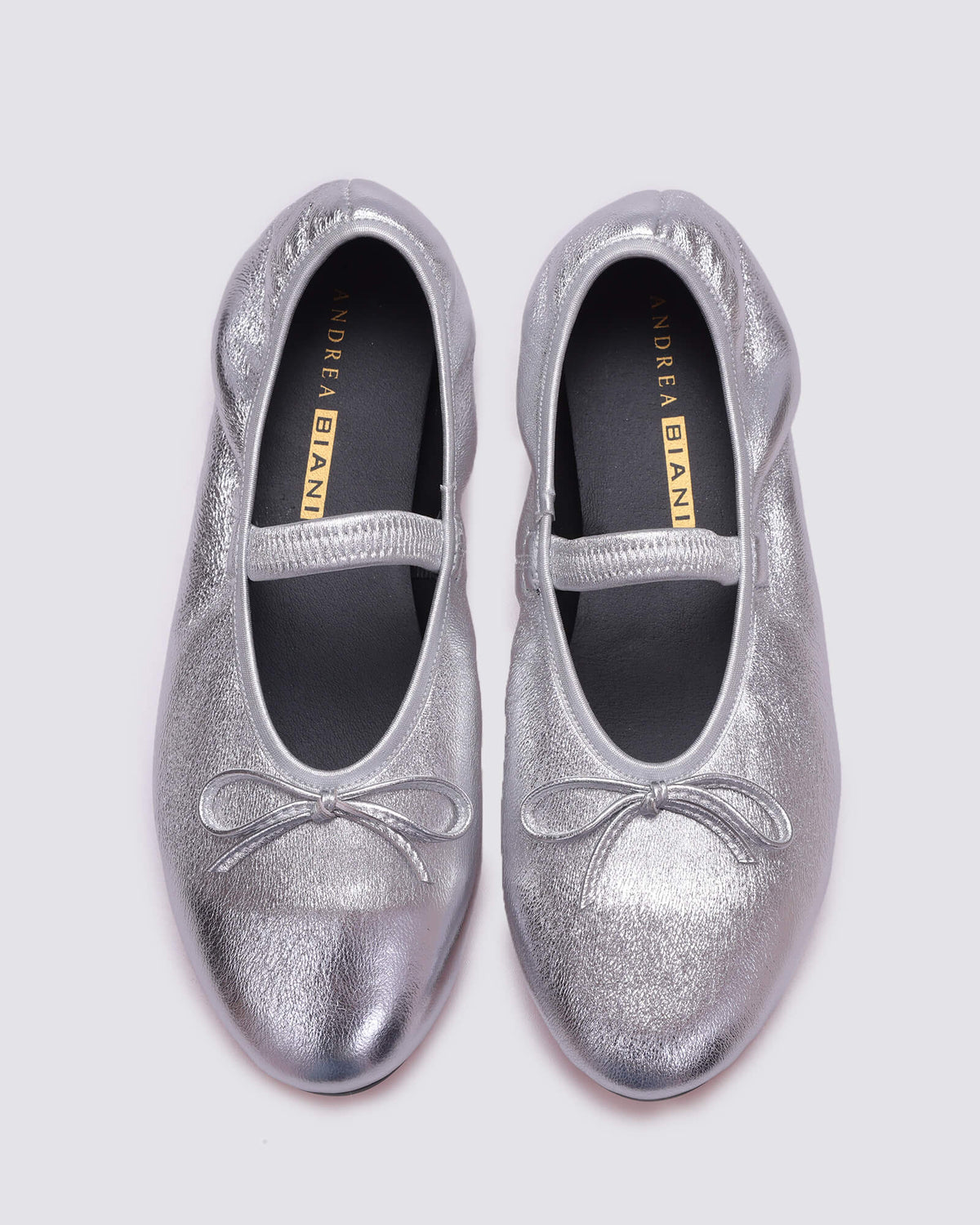 JADE MARYJANE BALLET FLATS SILVER STRETCH