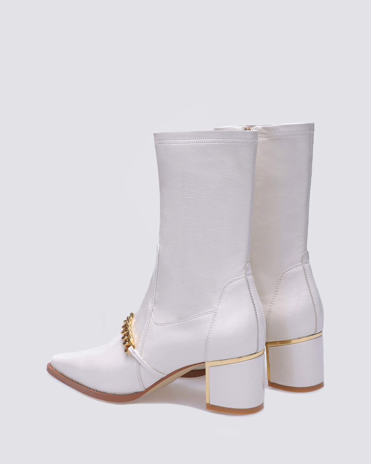 JEEPER ANKLE BOOTS ECRU PATENT LEATHER