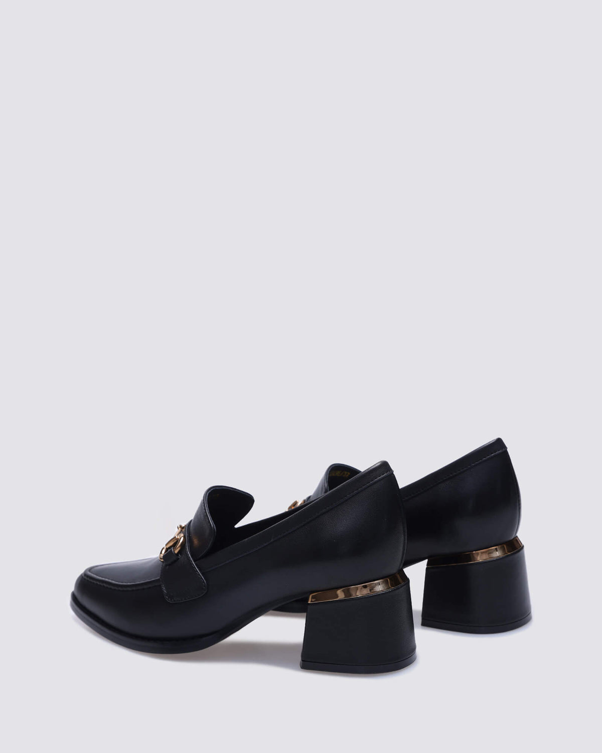 JESERE HEELED LOAFERS BLACK LEATHER