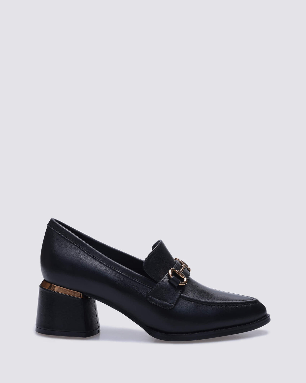 JESERE HEELED LOAFERS BLACK LEATHER