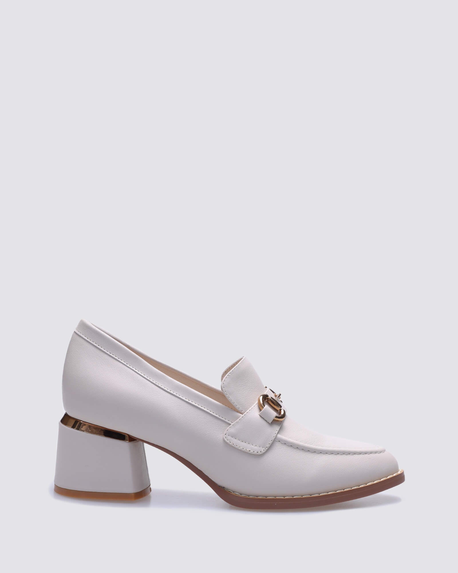JESERE HEELED LOAFERS ECRU LEATHER