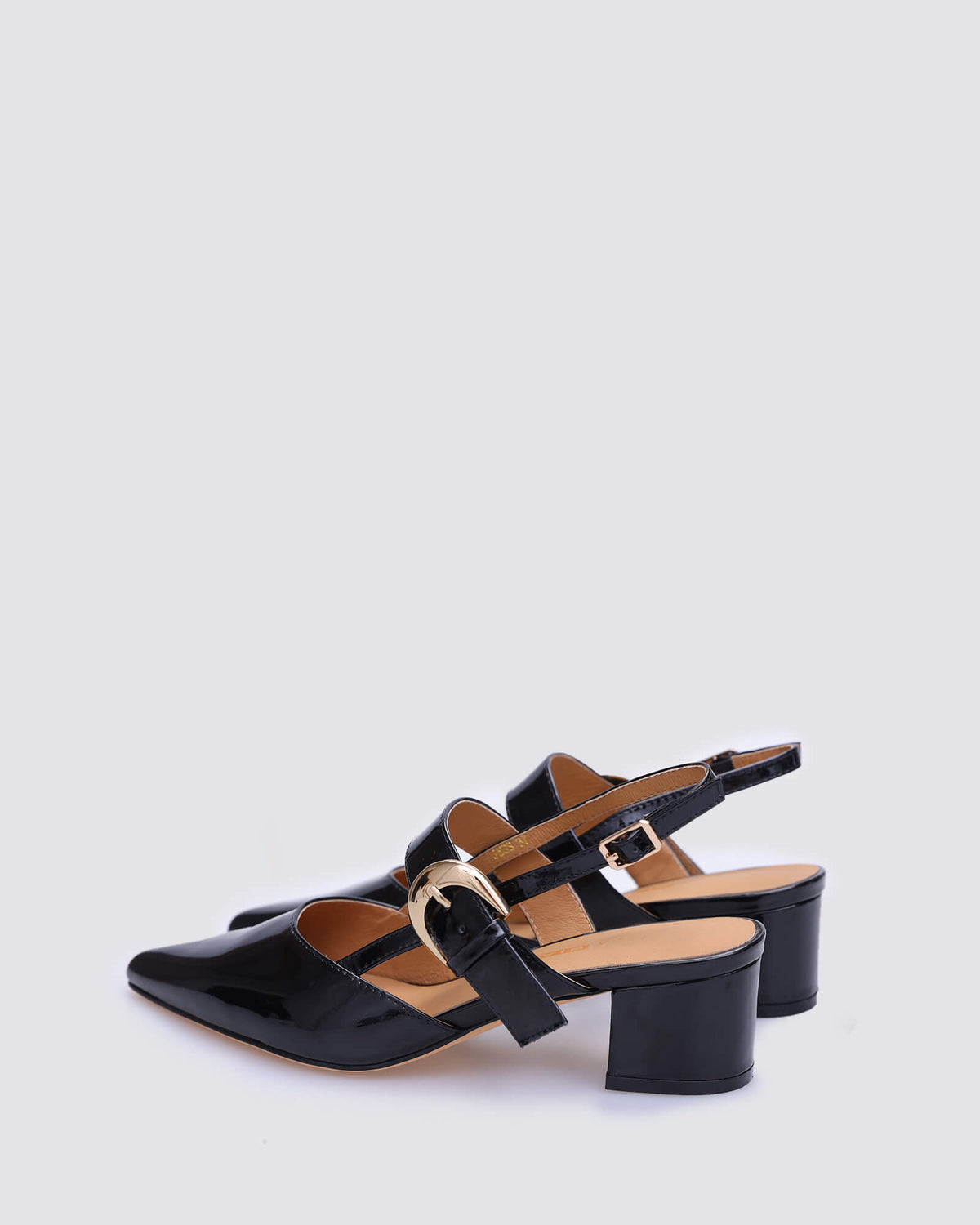JESS SLINGBACK HEELS BLACK PATENT