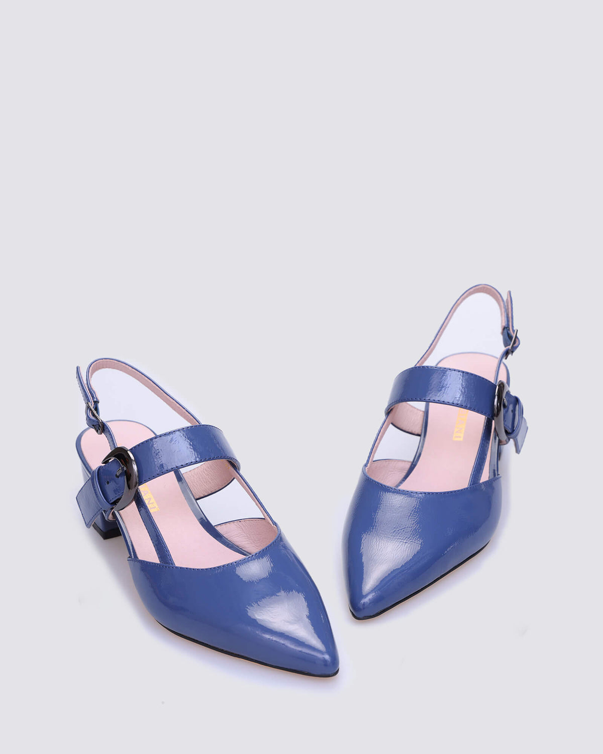 JESS SLINGBACK HEELS DENIM PATENT