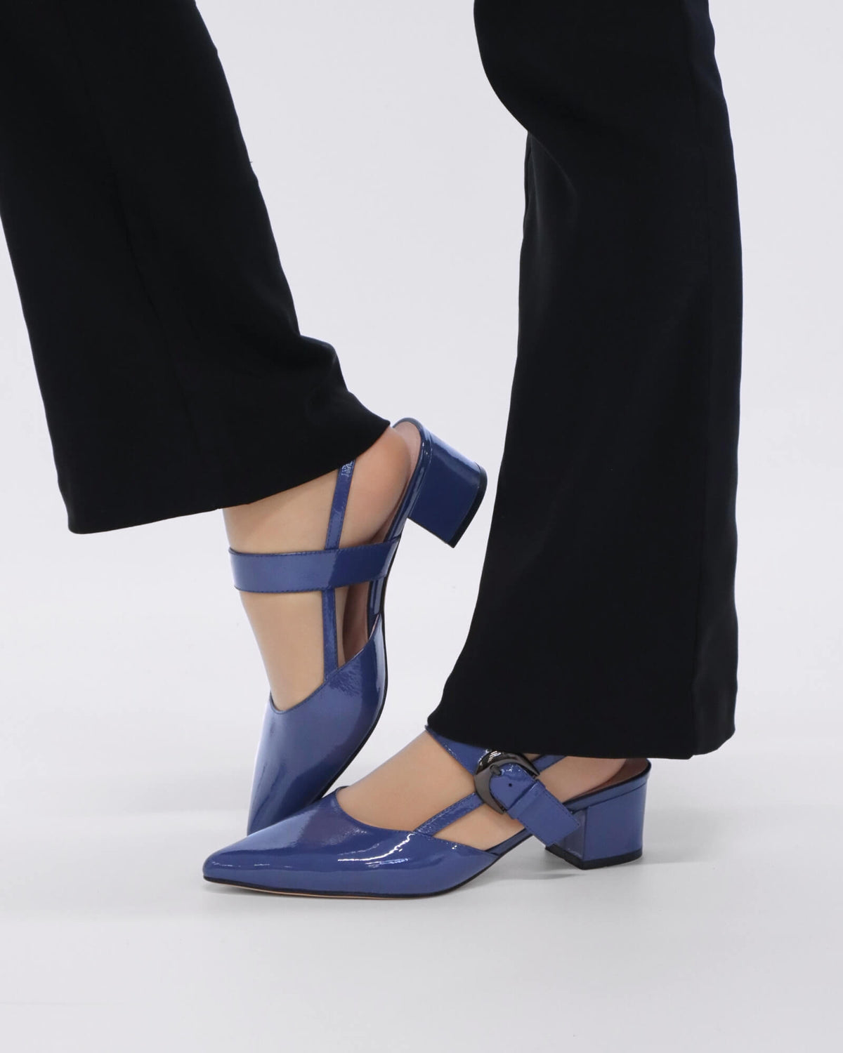 JESS SLINGBACK HEELS DENIM PATENT