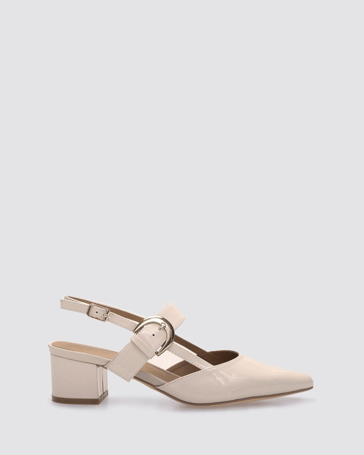 JESS SLINGBACK HEELS ECRU PATENT