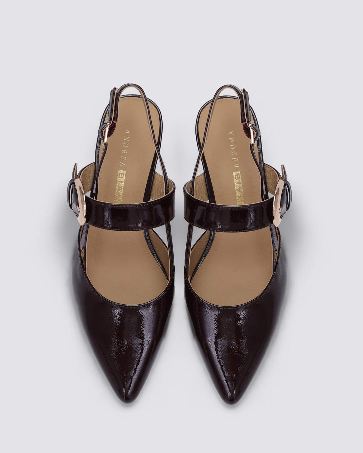 JESS SLINGBACK HEELS WINE PATENT