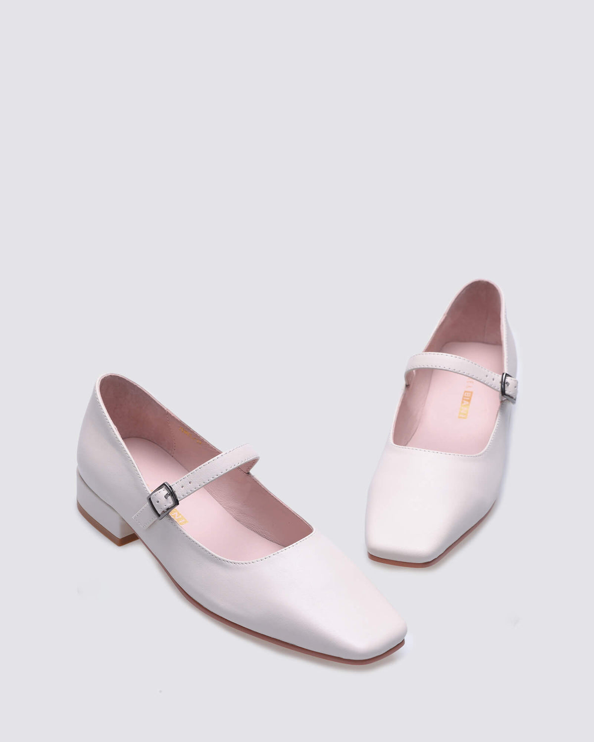 JEWEL MARYJANE FLATS ECRU LEATHER