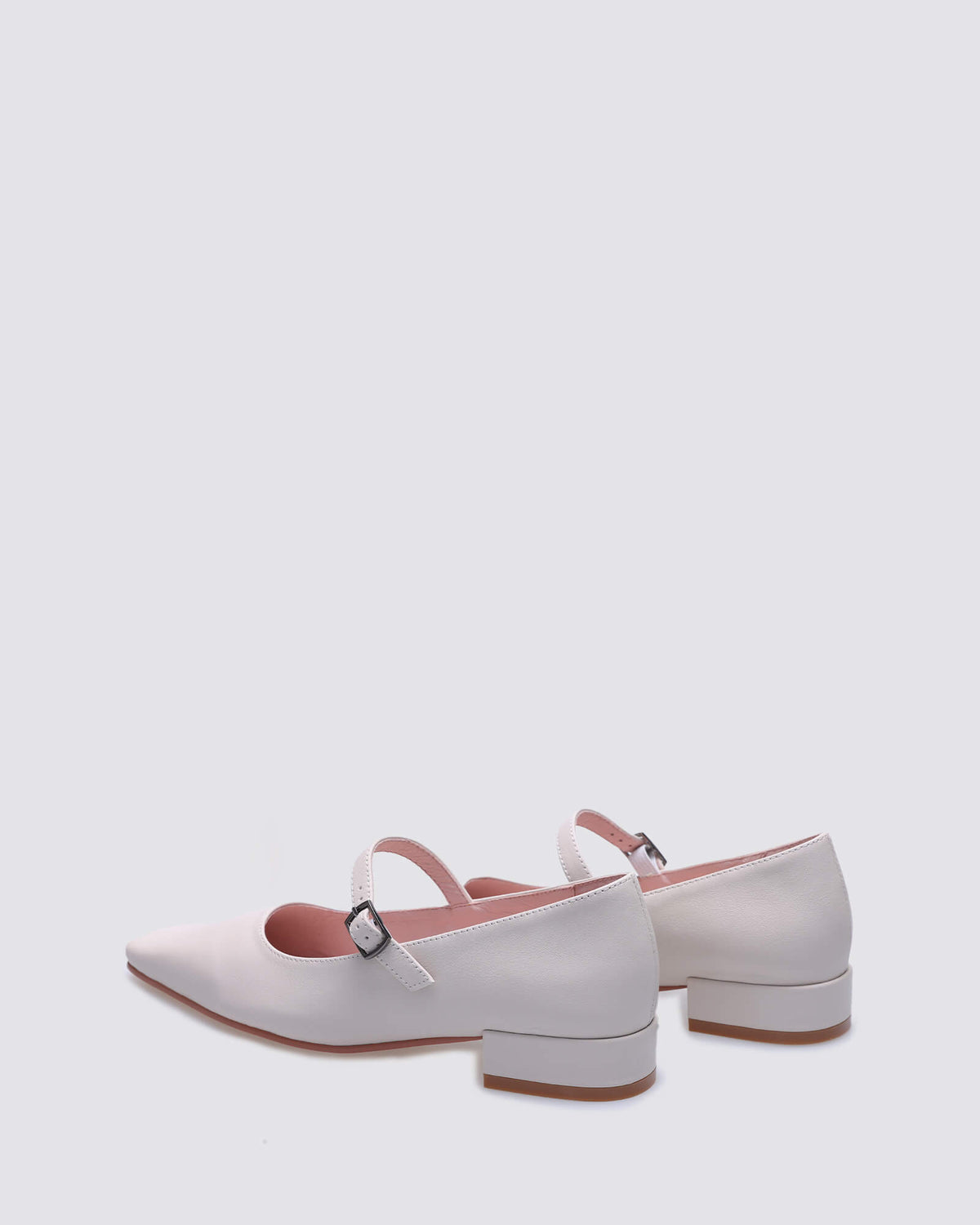 JEWEL MARYJANE FLATS ECRU LEATHER
