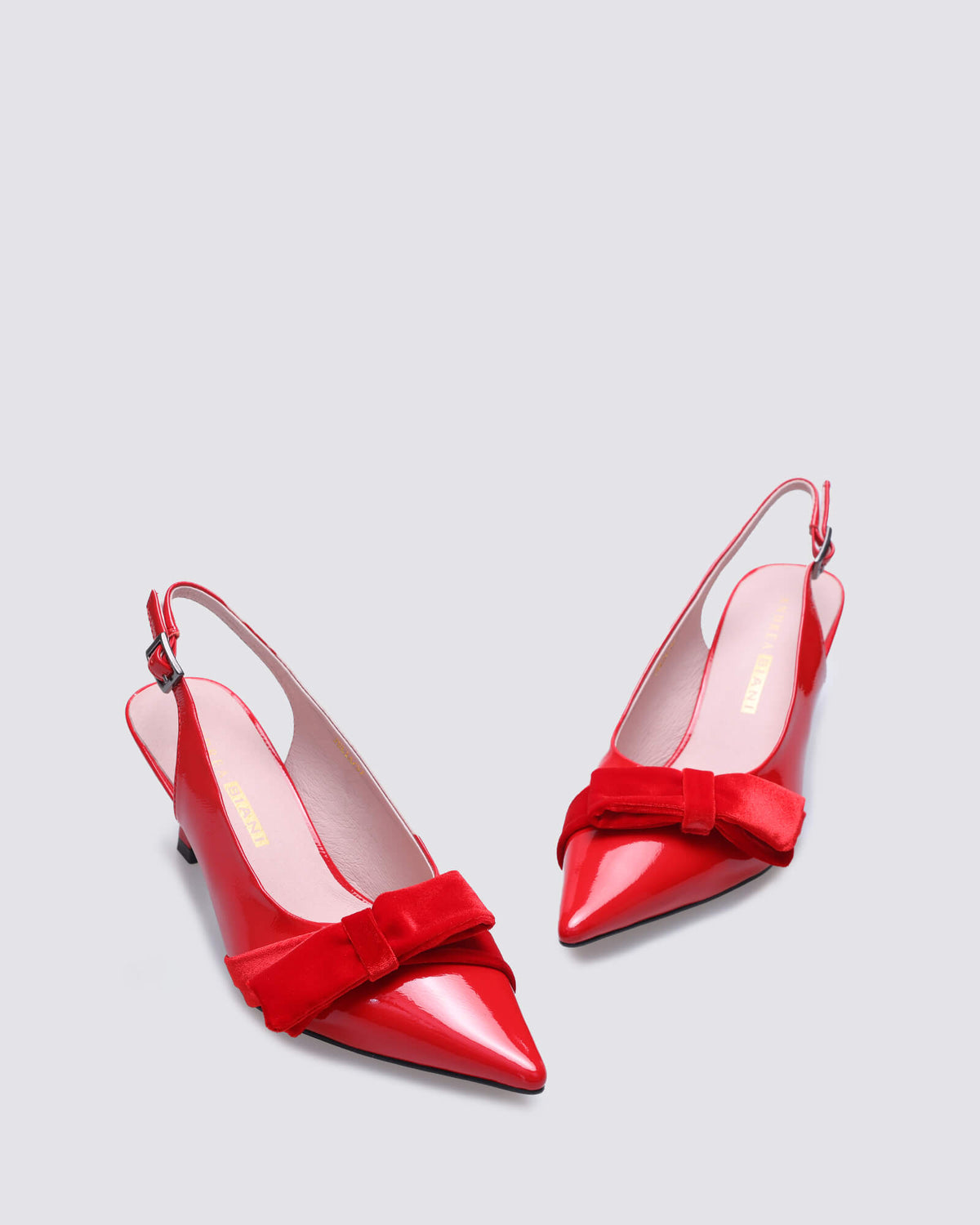 JULIA SLINGBLACK HEELS RED PATENT LEATHER