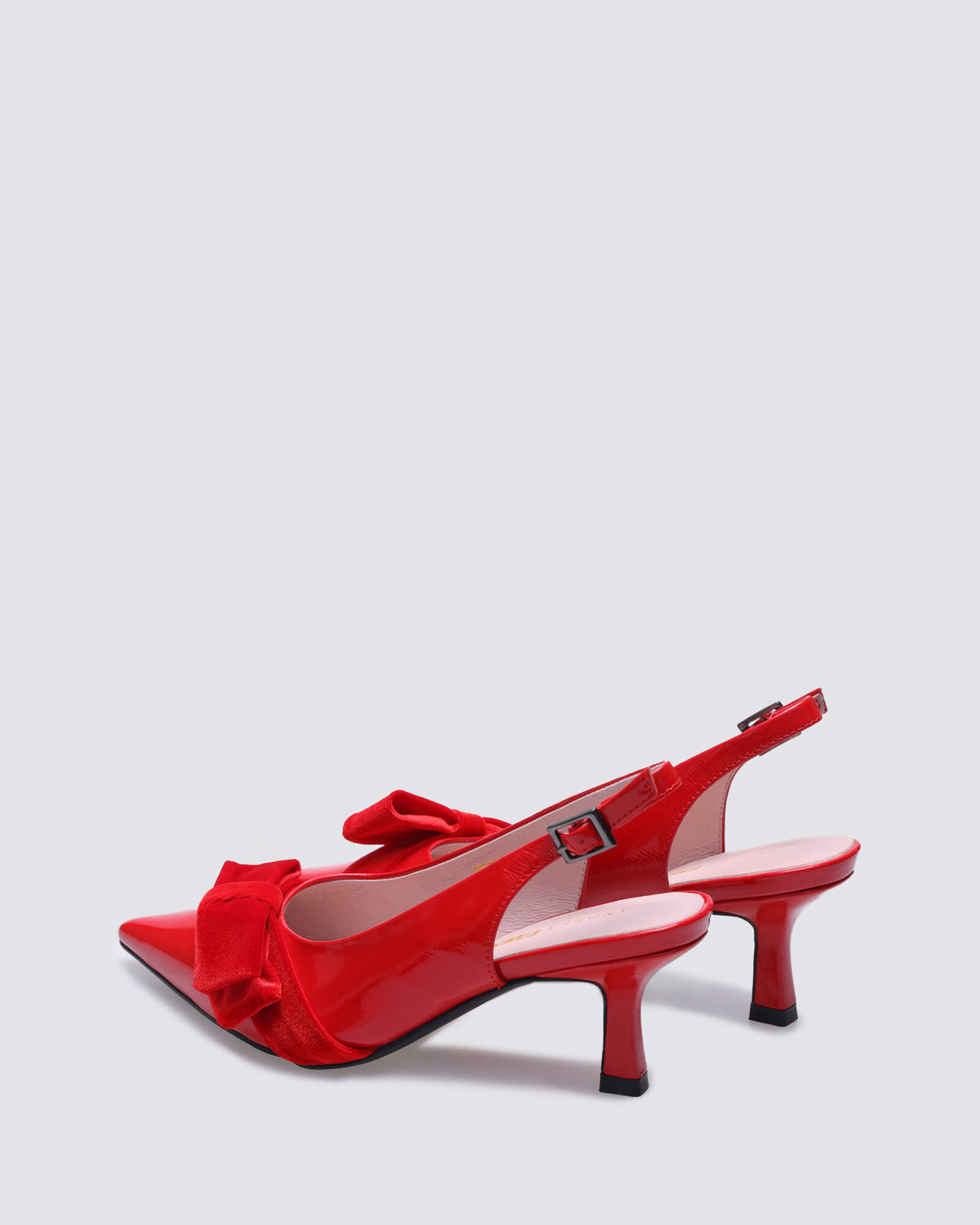 JULIA SLINGBLACK HEELS RED PATENT LEATHER