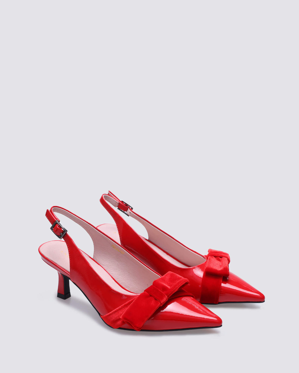 JULIA SLINGBLACK HEELS RED PATENT LEATHER