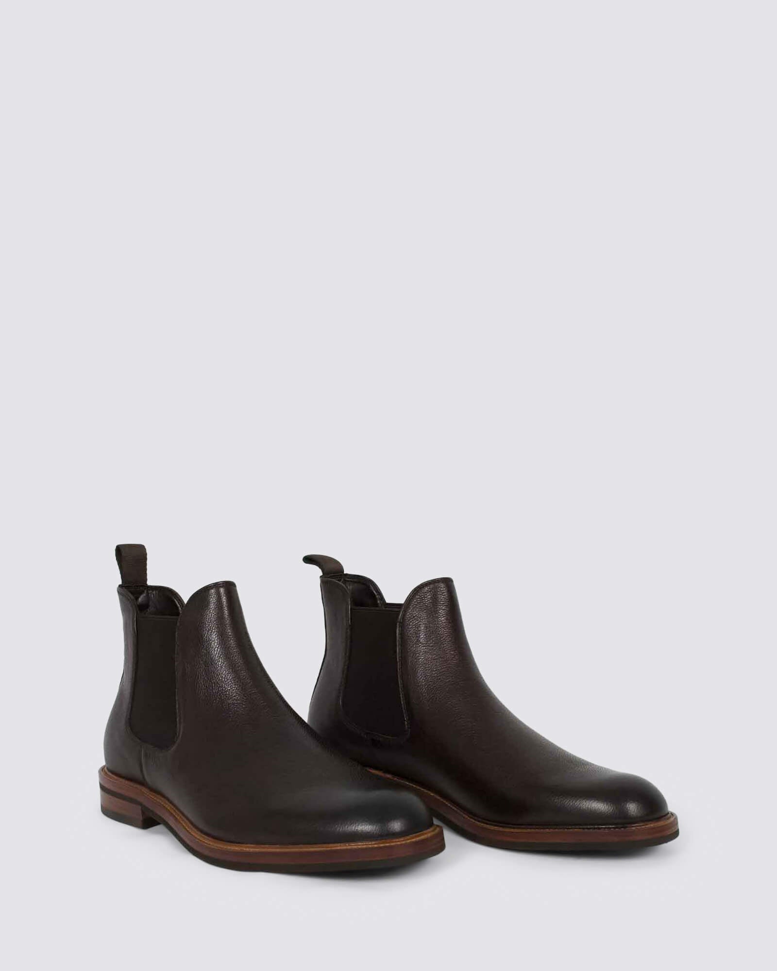 NUDGE MENS CHELSEA BOOTS BROWN