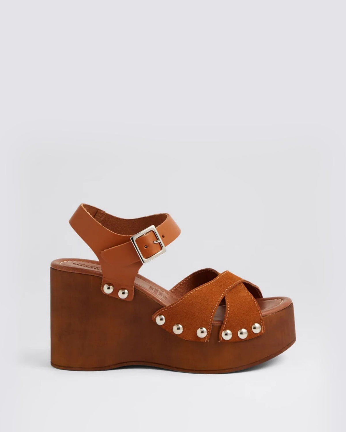 JUNAH WEDGE SANDALS CARAMELLO SUEDE
