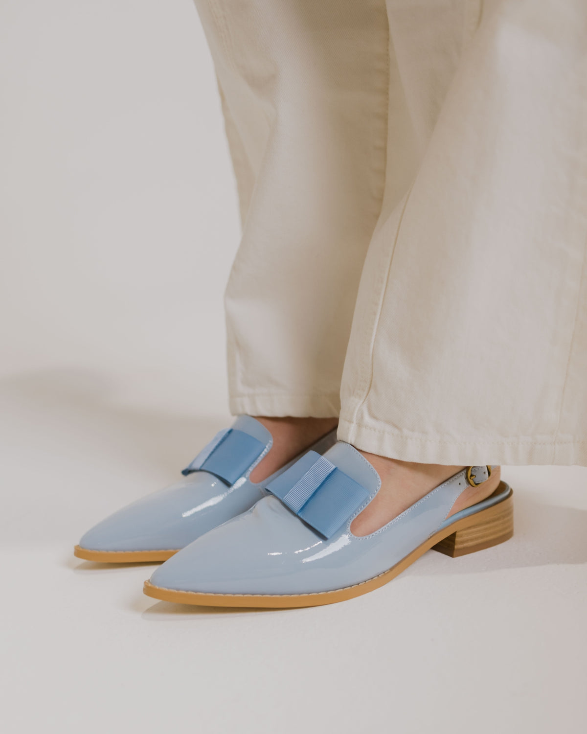 JUNIPER SLINGBACK FLATS SKY BLUE PATENT/BLUE