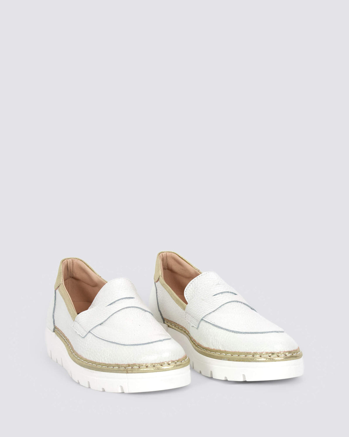 JS-2003 LOAFERS HIELO/CHAMPAGNE