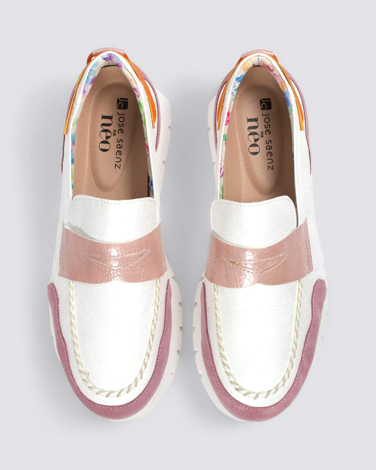 JS-2290 LOAFERS WHITE NUDE MULTI