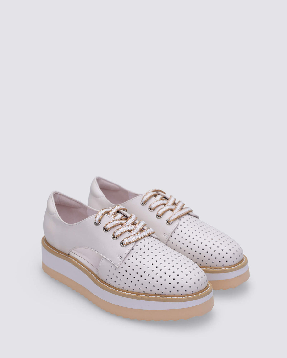KASSIDY PLATFORM SNEAKERS BONE LEATHER