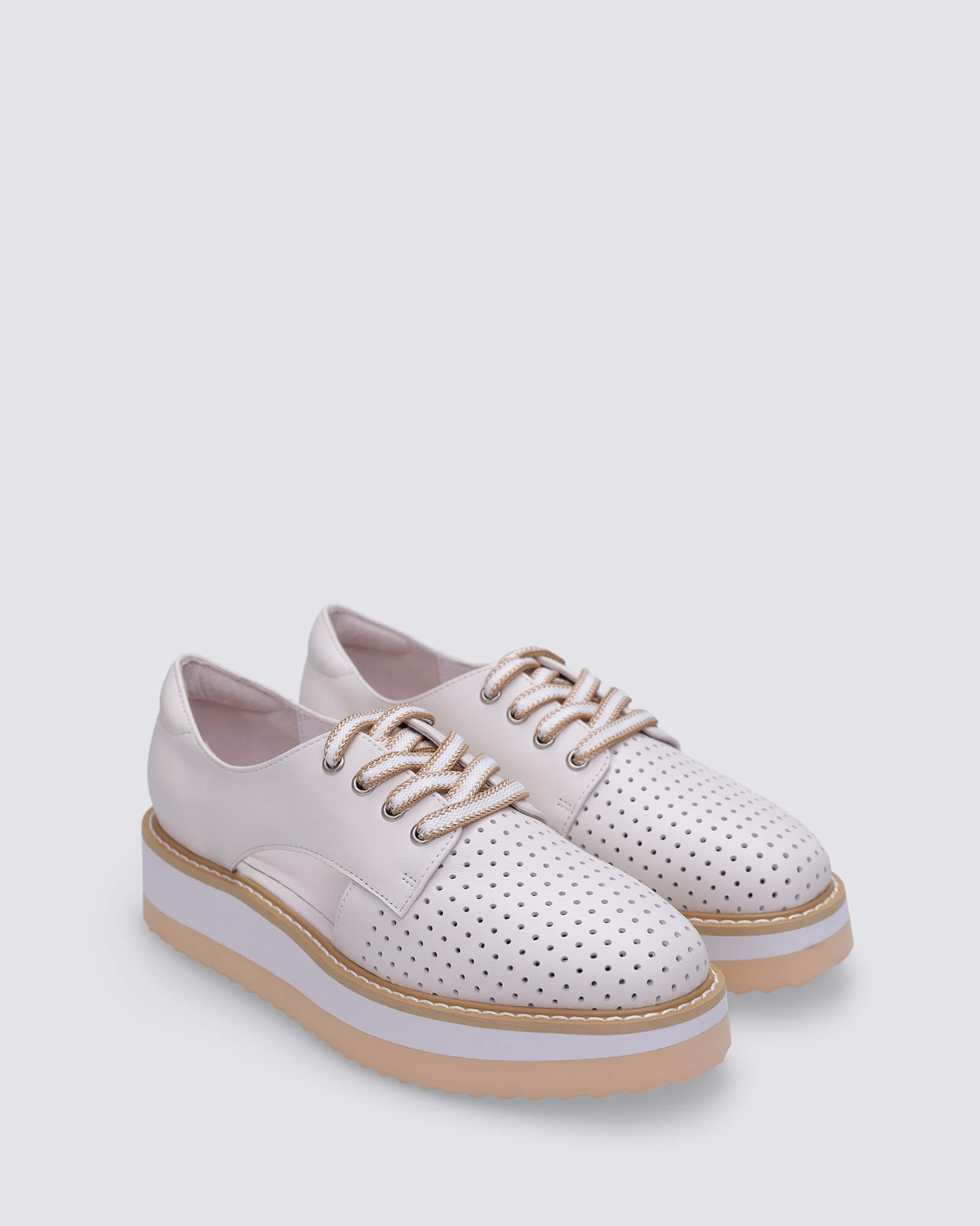 KASSIDY PLATFORM SNEAKERS BONE LEATHER