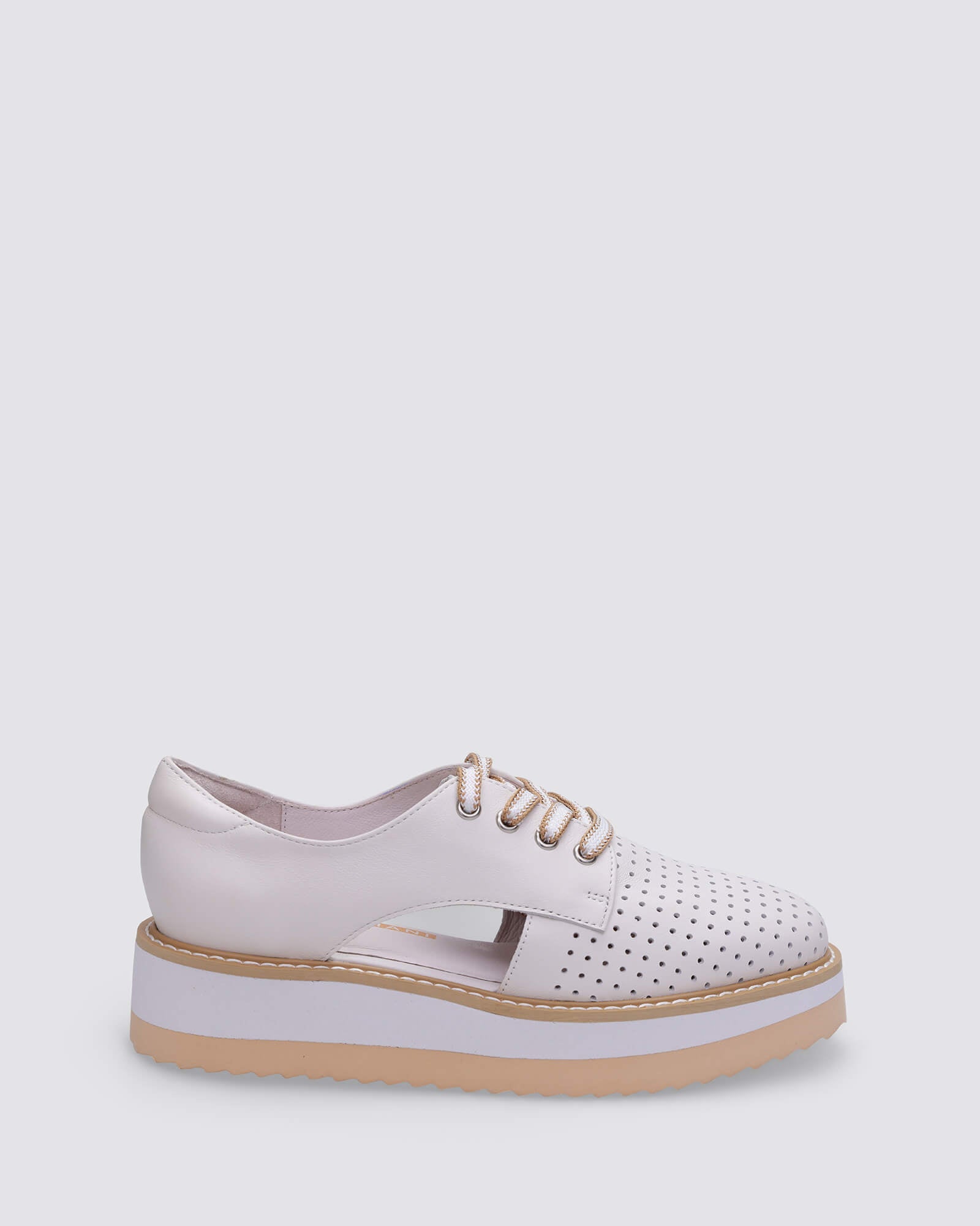 KASSIDY PLATFORM SNEAKERS BONE LEATHER