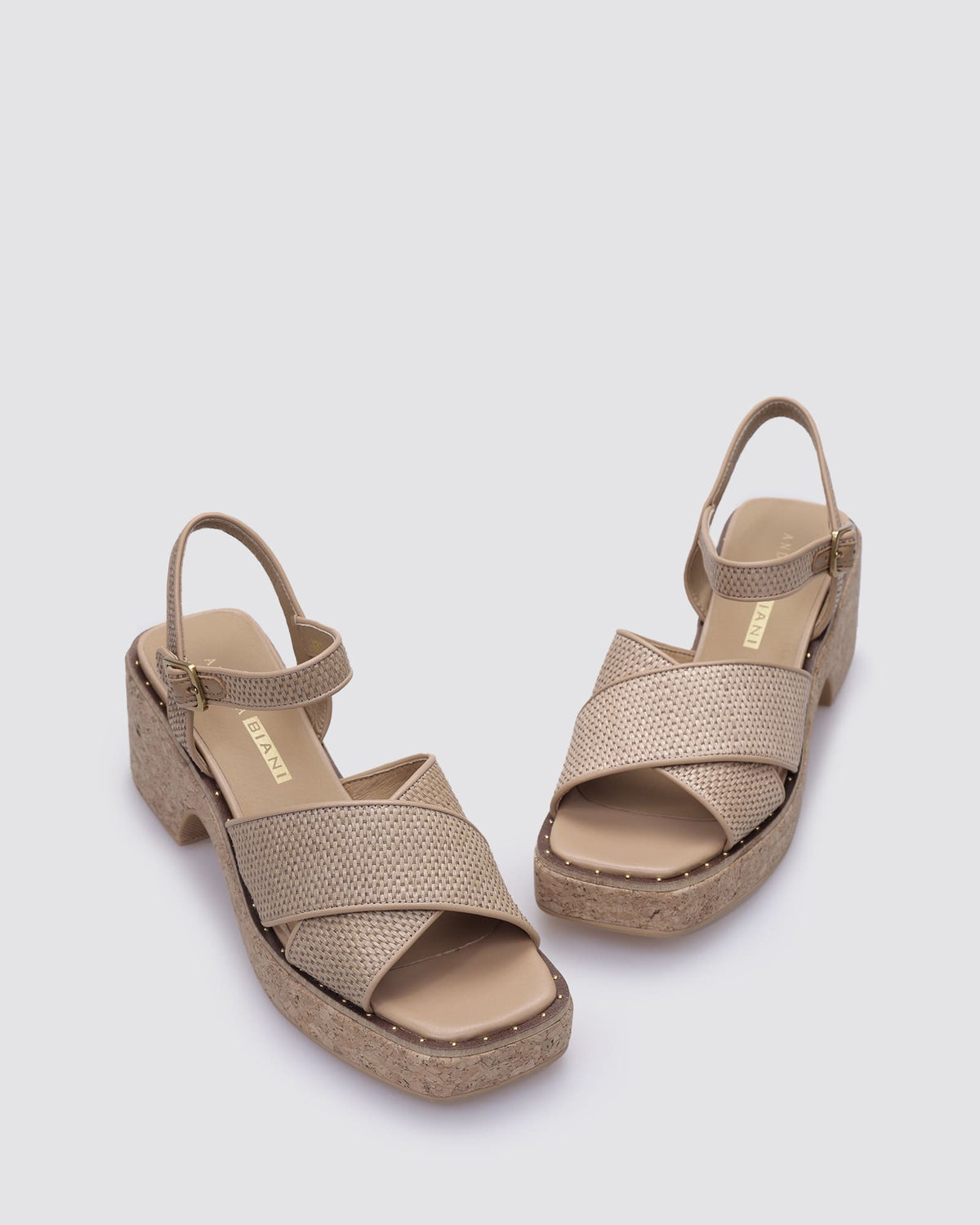 KATESTAR HEELS COFFEE RAFFIA