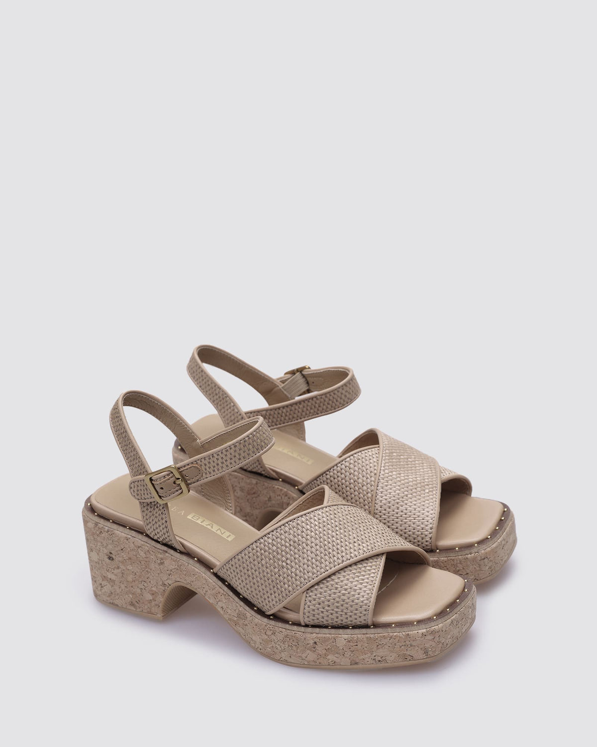 KATESTAR HEELS COFFEE RAFFIA
