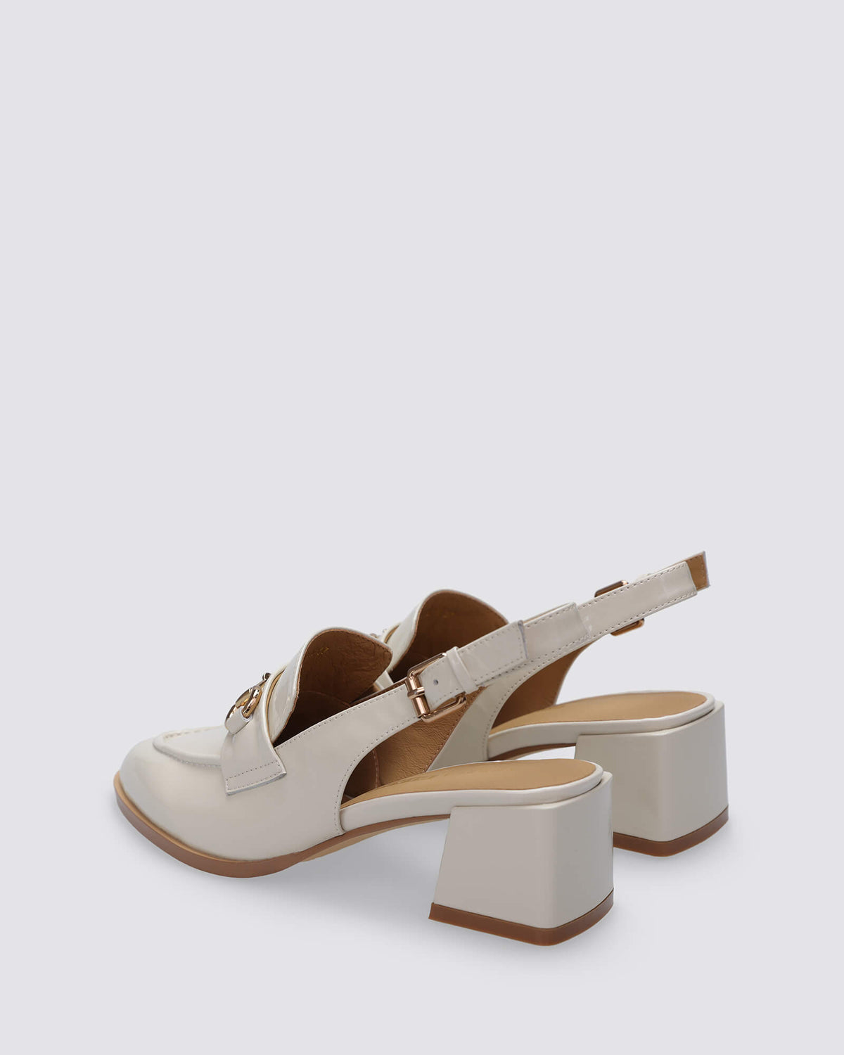 KATHRYN SLINGBACK HEELS IVORY PATENT