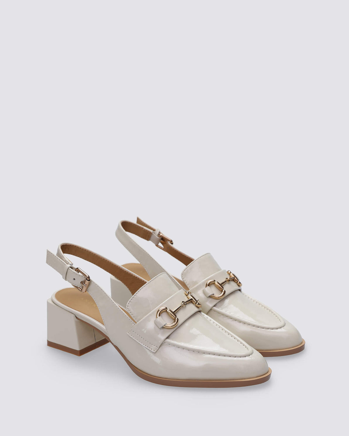 KATHRYN SLINGBACK HEELS IVORY PATENT
