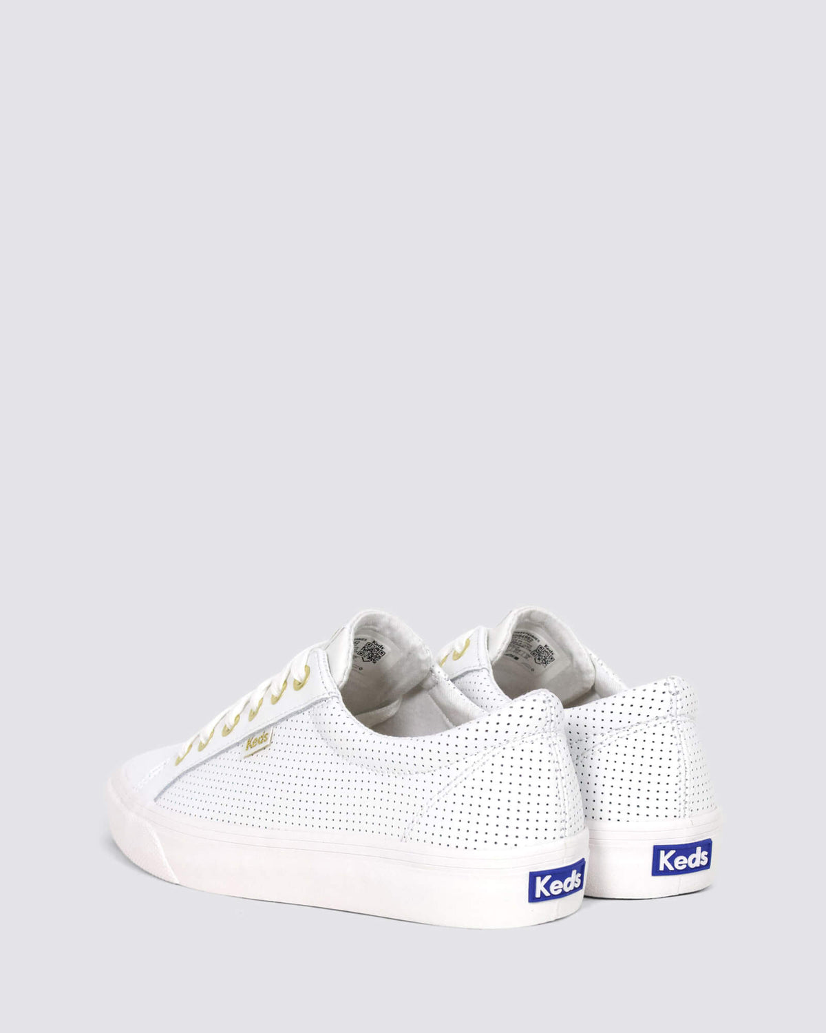 JUMP KICK SNEAKERS PERFORATED WHITE/GOLD LEATHER