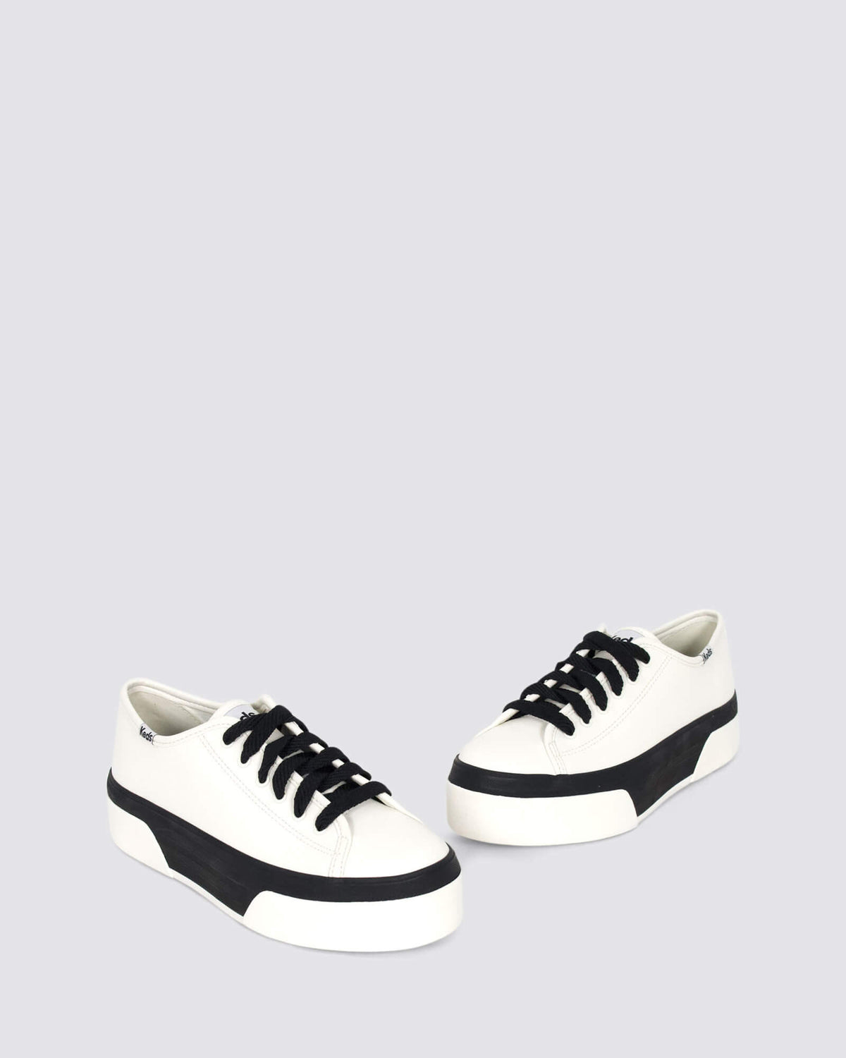 TRIPLE UP PLATFORM SNEAKERS WHITE/BLACK LEATHER