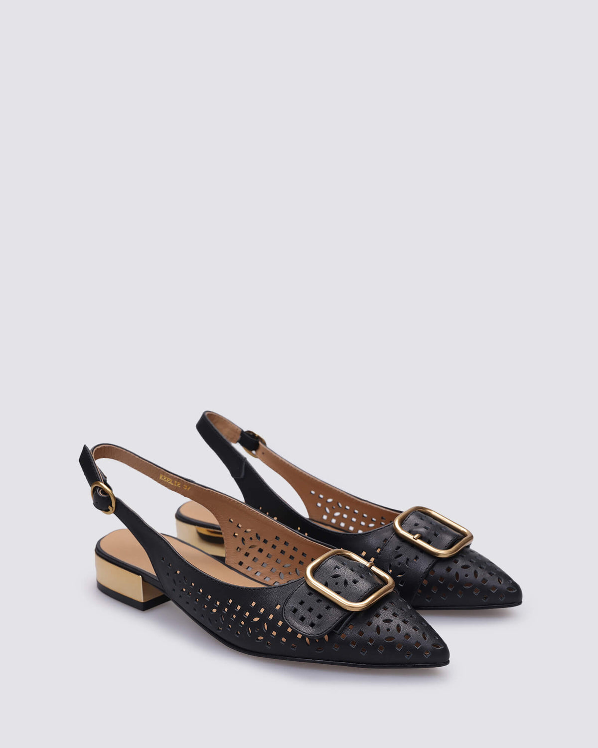 KEELIE SLINGBACK FLATS BLACK