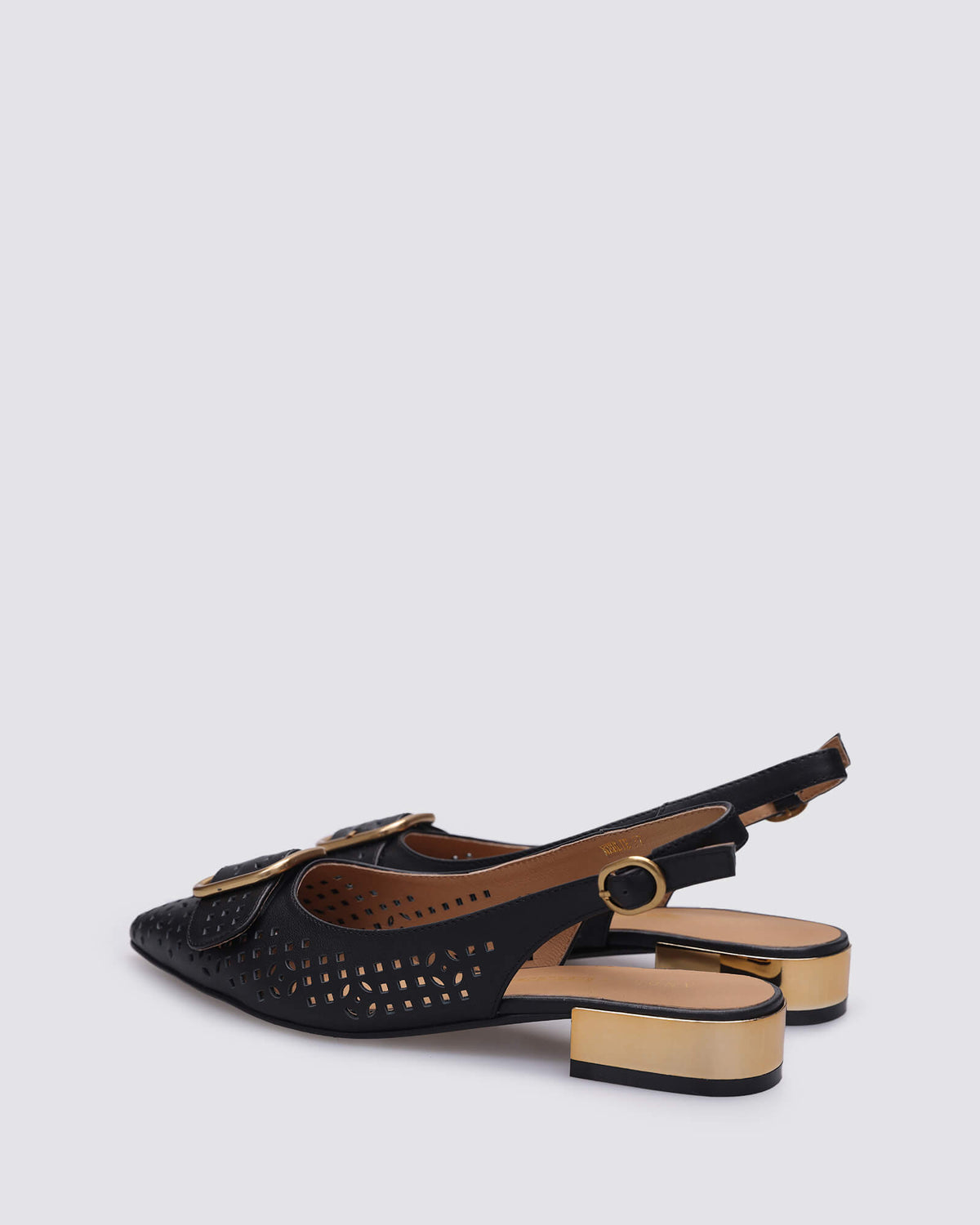 KEELIE SLINGBACK FLATS BLACK
