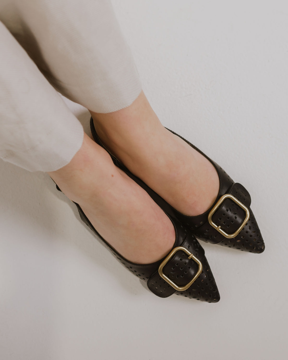 KEELIE SLINGBACK FLATS BLACK
