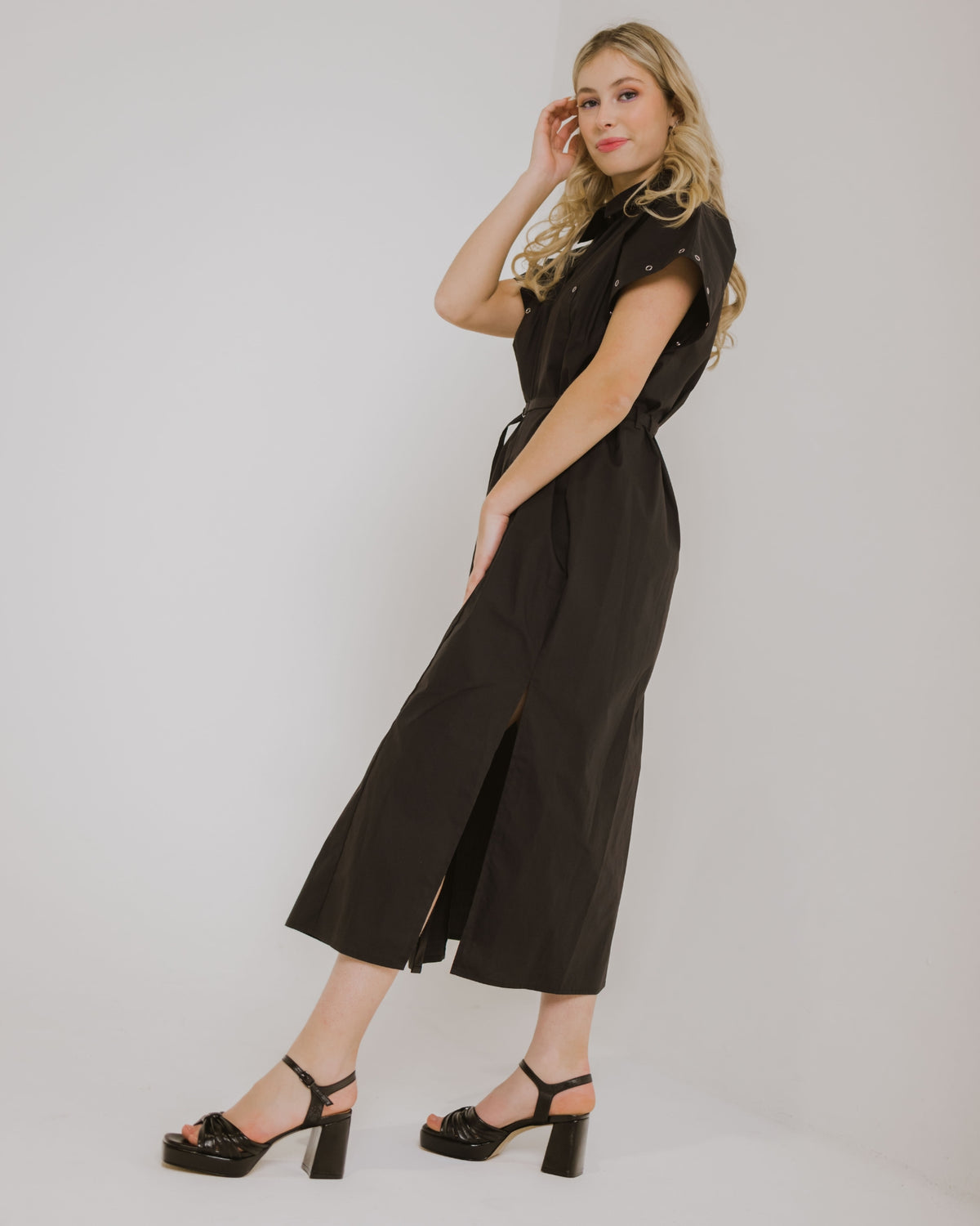 KENDALL HEELS BLACK METALLIC