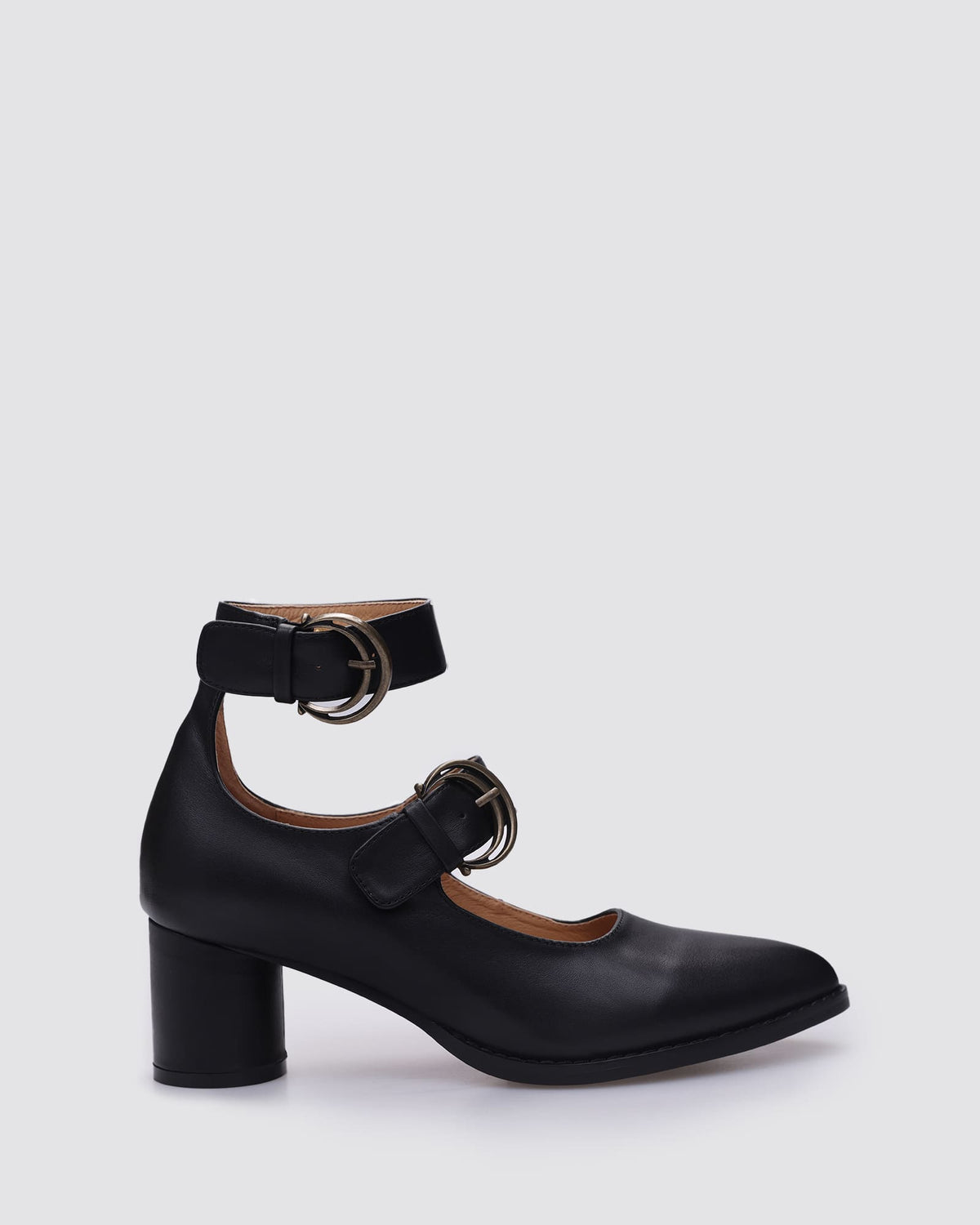 KHLOE HEELS BLACK LEATHER