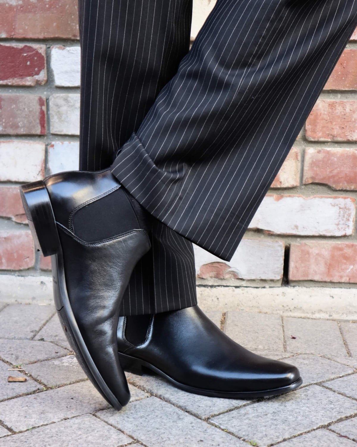 KICK DRESS BOOTS BLACK LEATHER