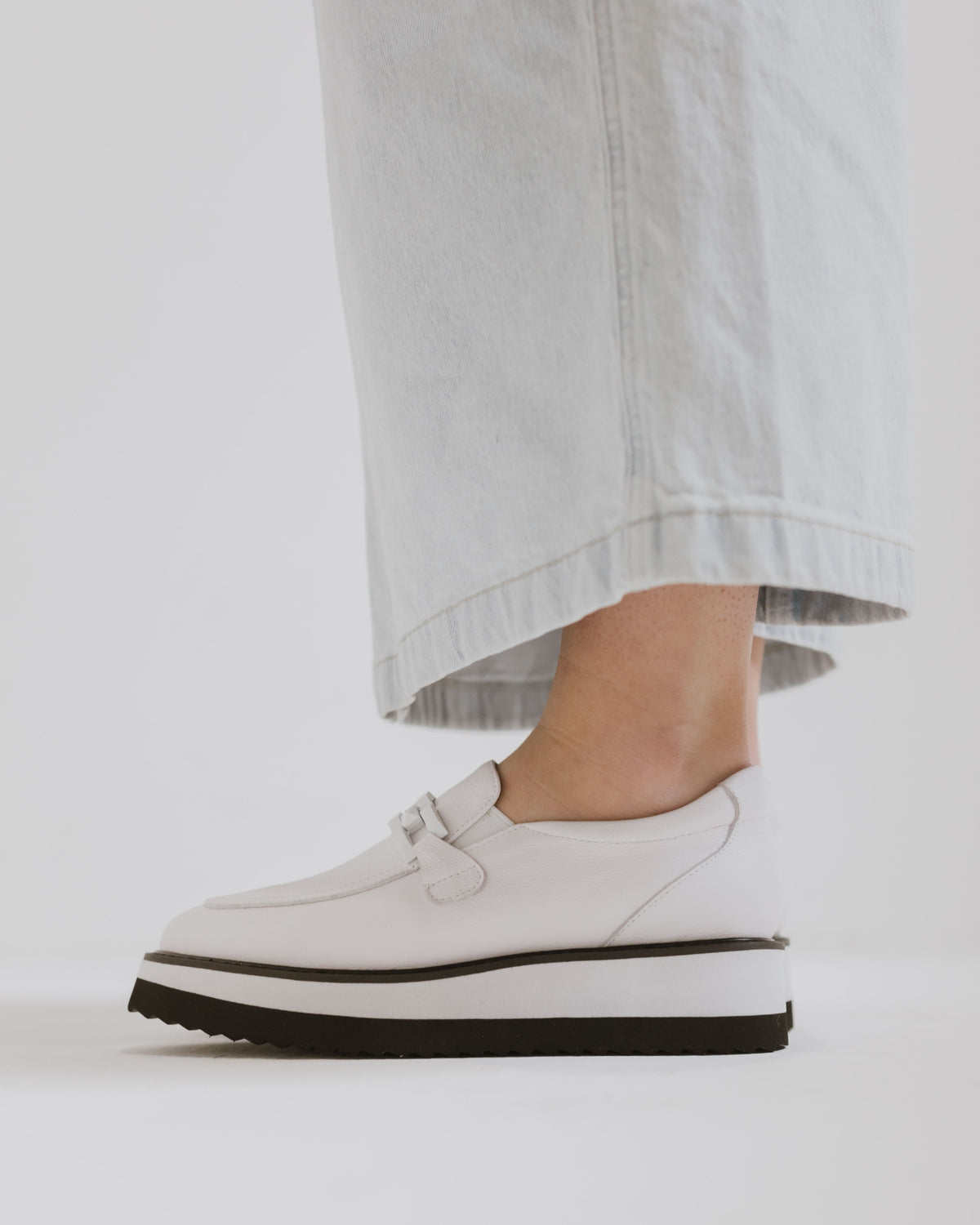 KIMBER PLATFORM LOAFERS WHITE