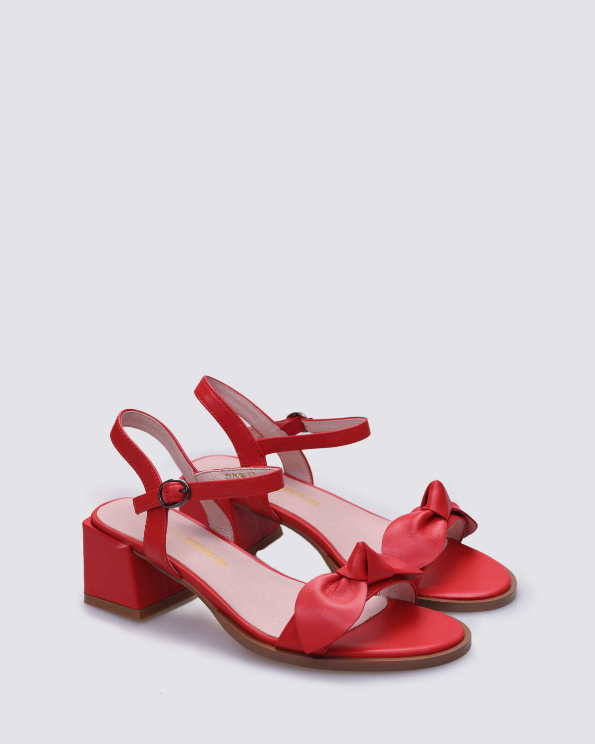 KITTEN BLOCK HEELS RED ROUGE