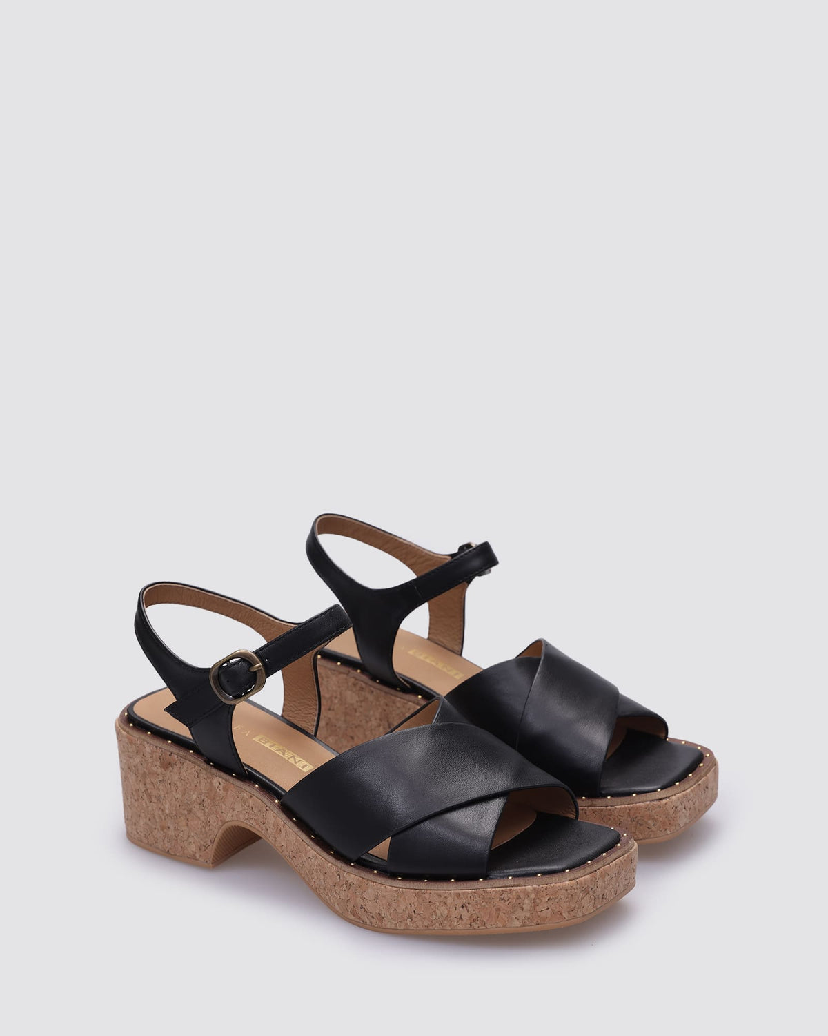 KWEEN HEELS BLACK LEATHER