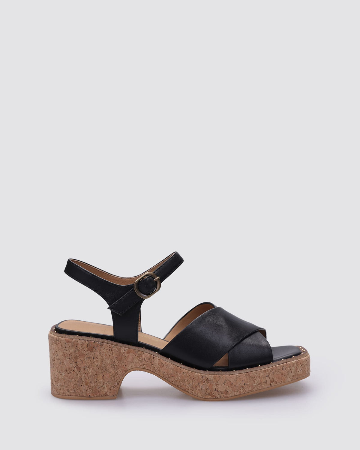 KWEEN HEELS BLACK LEATHER