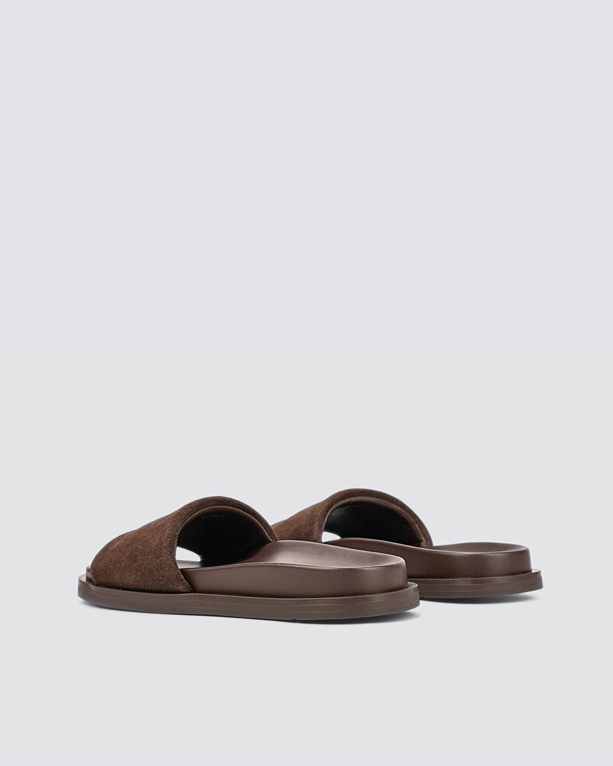 LAMAR FOOTBED SLIDE CHOCOLATE BROWN SUEDE