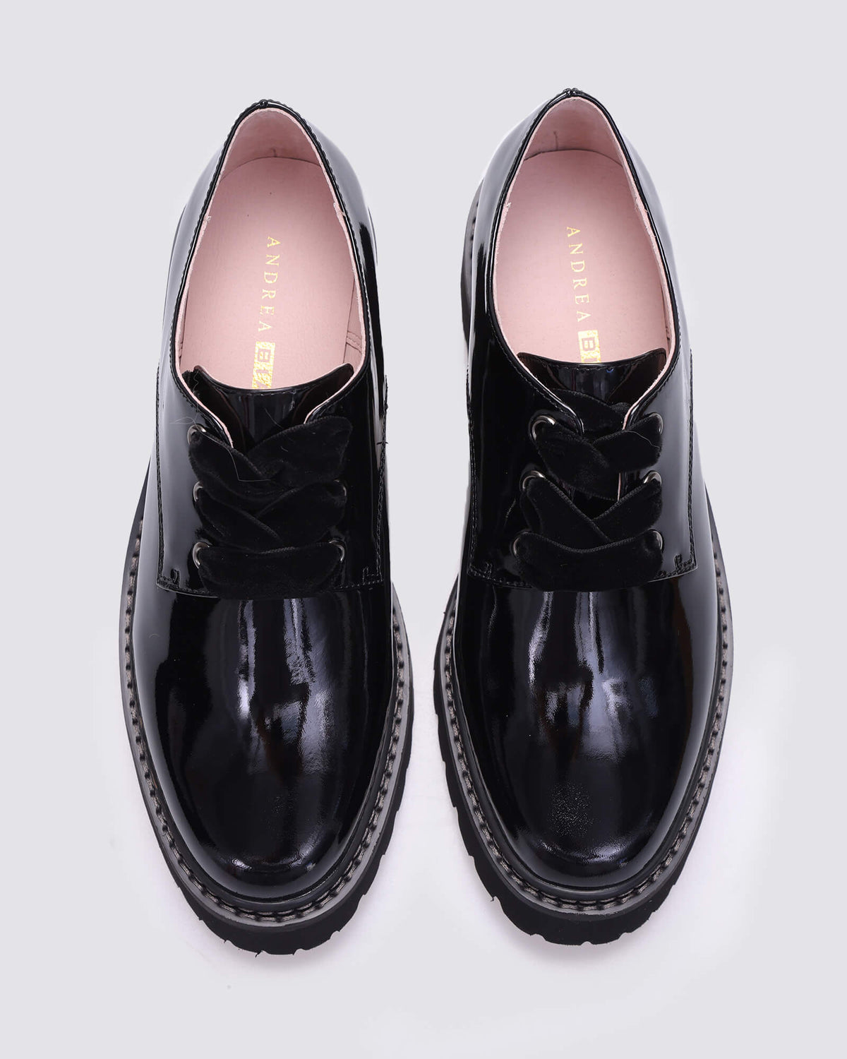 LAUREN LACE UP SHOES BLACK PATENT