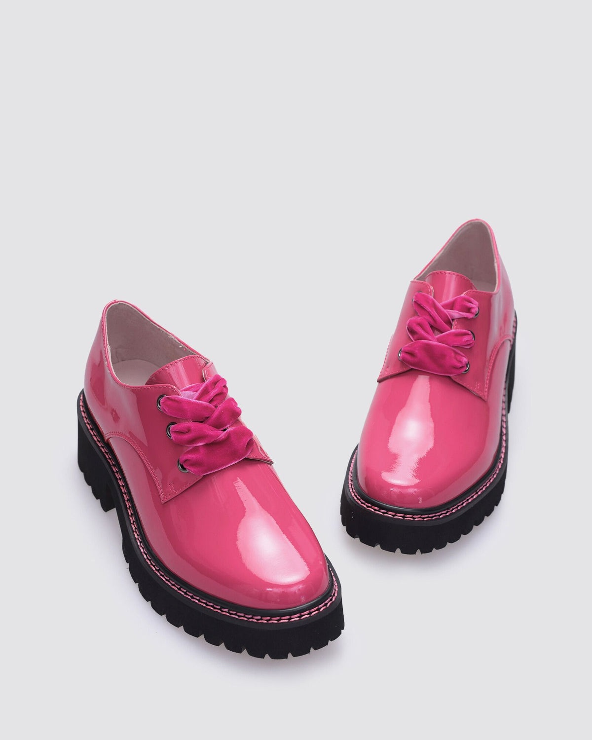 LAUREN LACE UP SHOES FUSCHIA PATENT