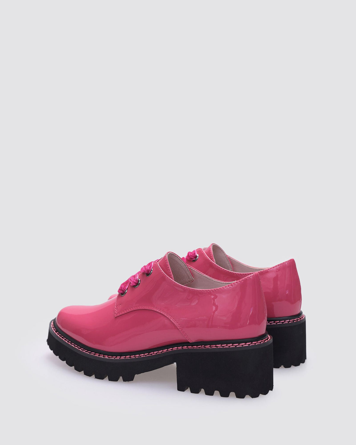 LAUREN LACE UP SHOES FUSCHIA PATENT