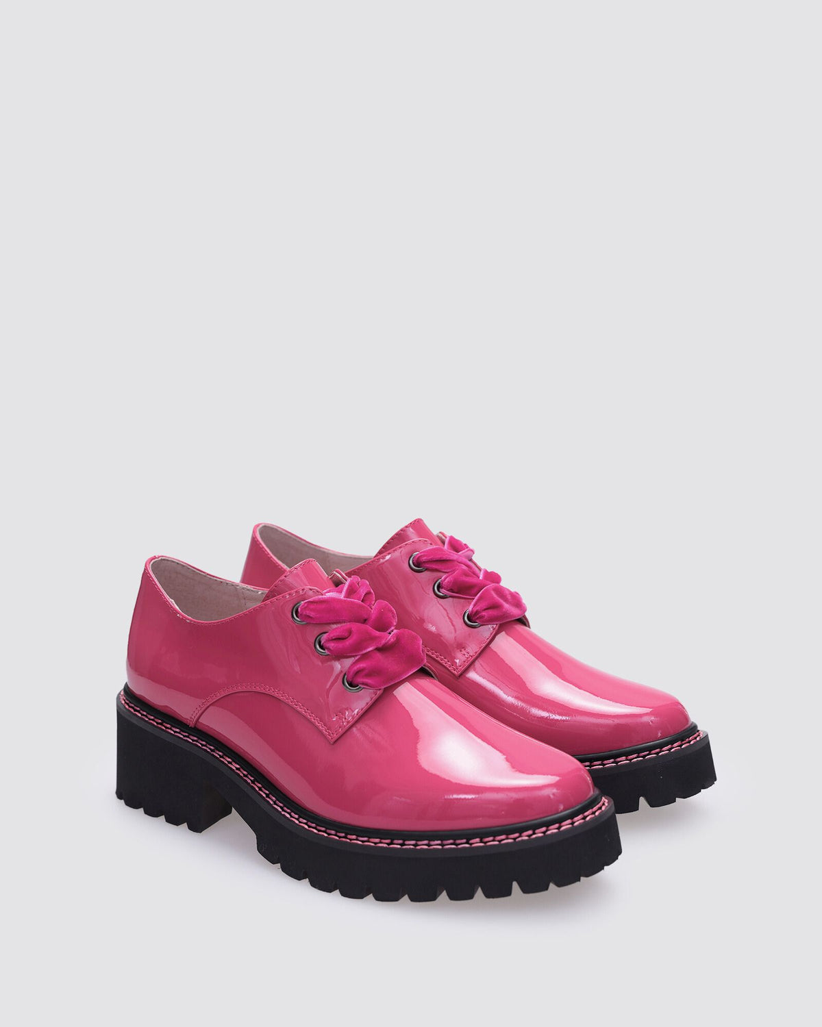 LAUREN LACE UP SHOES FUSCHIA PATENT